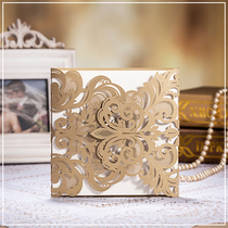 Beautiful 2019 New Creative Invitation Yellow Lace Invitation High-end Customized Photo Wedding Invitation