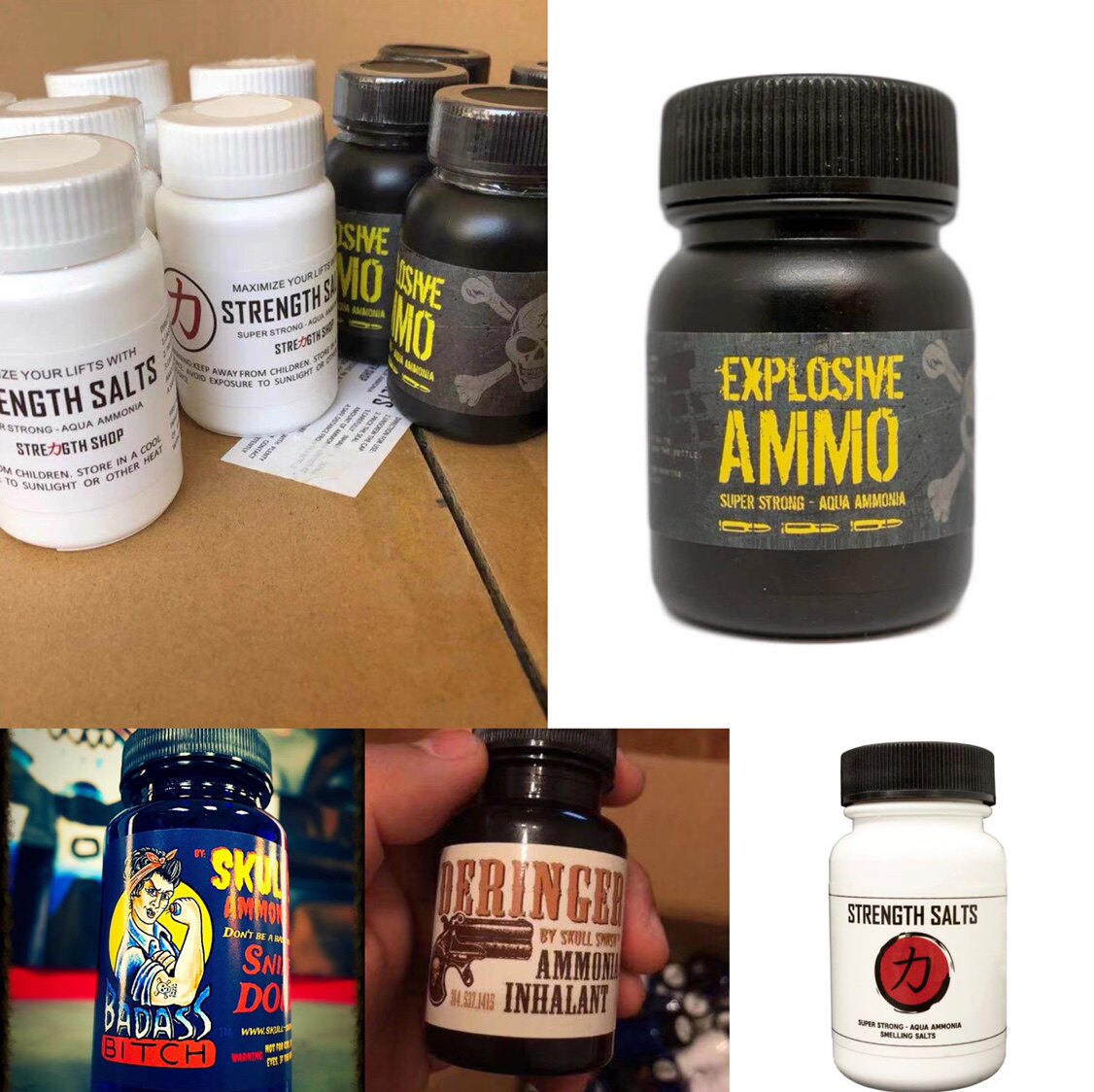 Imported American brand Skull smelling salt sports fitness strong man squat bench press deadlift refreshing strong