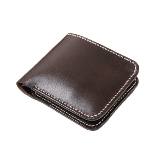 Античный горизонтальный короткий стиль, 8 слотов для карт, растительного дубления, первый слой, коровья кожа, кошелек ручной работы, чистое ручное шитье, медленная работа, бесплатная доставка