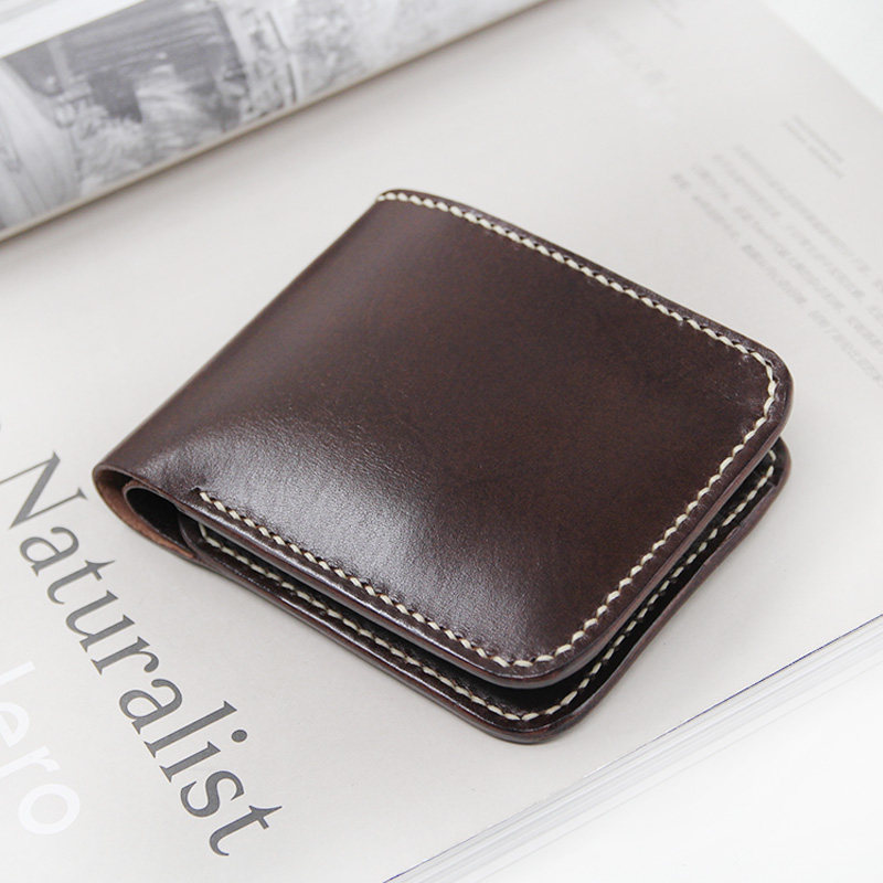 Retro horizontal short 8 card position vegetable tanned first layer cowhide handmade wallet wallet pure hand-sewn slow work