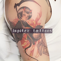 Full 15 yuan of death sickle girl tattoo sticker waterproof female lasting simulation ins Wind dark