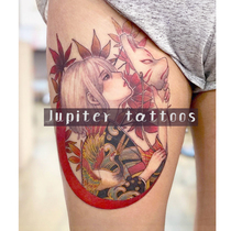 Full 15 yuan Japanese fox mask girl tattoo sticker waterproof female durable Korean tide Dark ins Wind