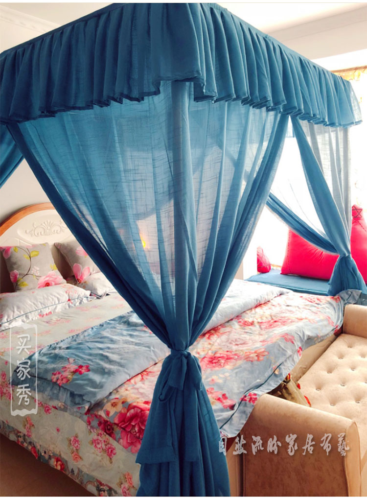 Flounced thể thiếu lưới gió Đông Nam sợi mới của Trung Quốc nước Mỹ màn ngủ tán giường lớp vỏ sợi - Bed Skirts & Valances rèm ngủ giá rẻ