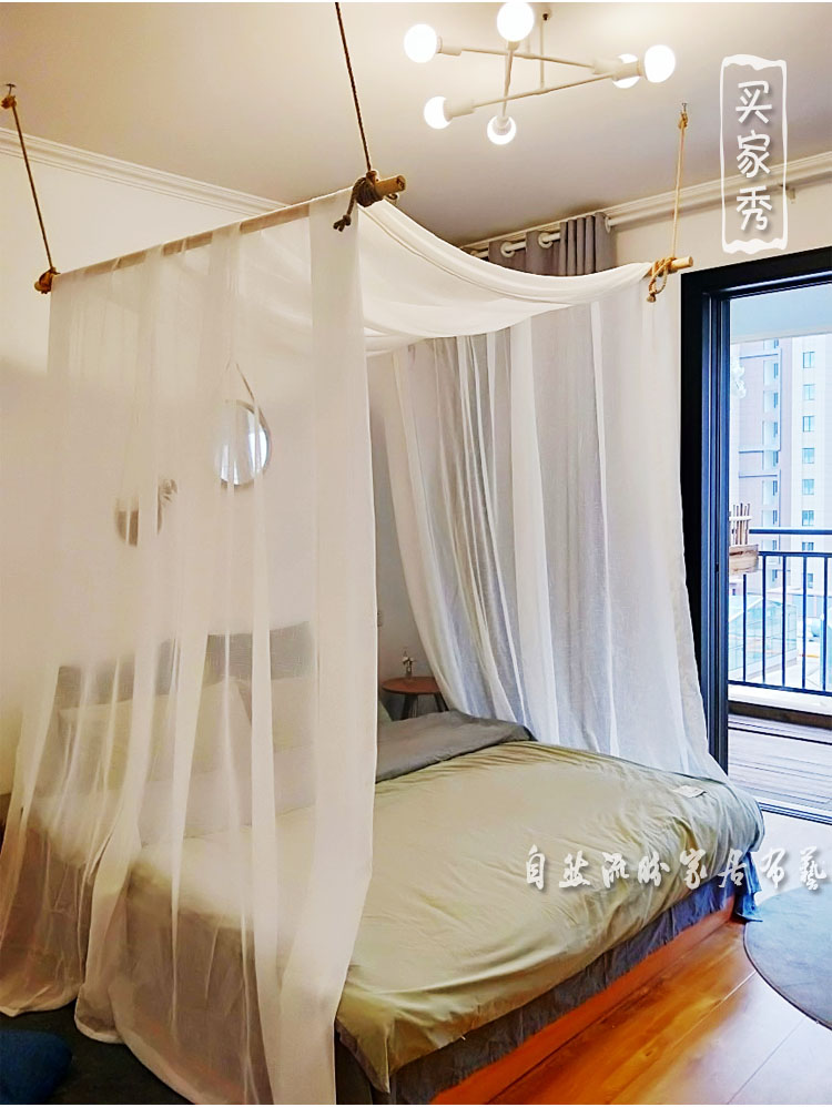 Gỗ tròn gỗ dính giường lưới chống muỗi móc gỗ khung mái dây khung vật liệu DIY Đông Nam Á giàn gió màn gió chắn điều hoà