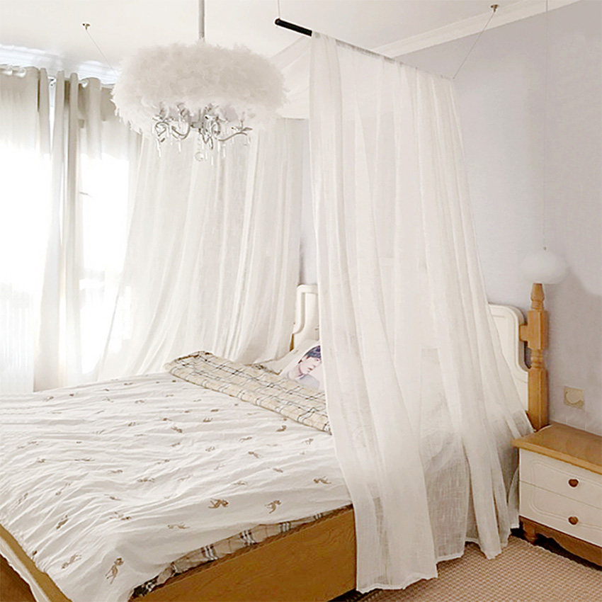 Bed yarn dust-proof yarn bed mantle linen yarn Southeast Asian style American country Chinese style four-poster bed double bed net red veil