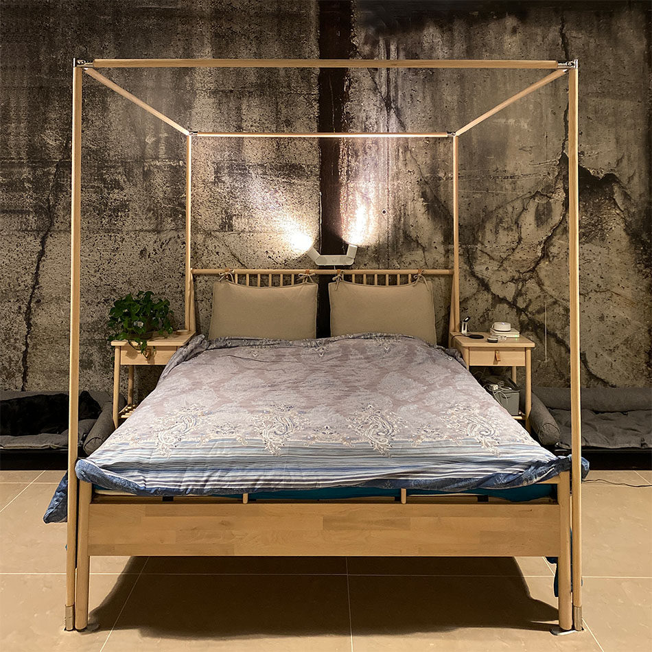 Solid Wood Rod Log Rod Whole Pole Plus Coarse Thickening Eu Style Palace Bed Mantle Cloth Mosquito Nets Hemp Yarn Tent Special Floor Support