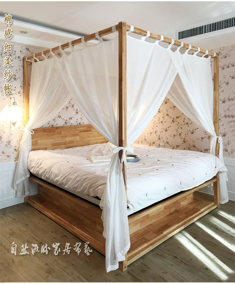 dây đai Velcro Shaman tùy chỉnh khu vực Đông Nam Địa Trung Hải nước Mỹ phong cách giường bốn cọc lưới rèm cửa vải vỏ - Bed Skirts & Valances rèm giường ký túc xá