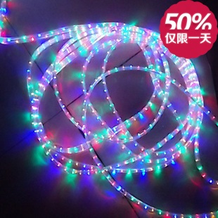 Flat 3-wire four-color LED light belt 3-wire color light belt row flash flash run waterproof outdoor light belt