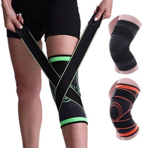 Knitted strapped pressurized sports knee pads running basketball mountaineering cycling badminton knee pads and joint protection sleeves