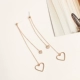 Bông tai dài hàn quốc bông tai nữ tính khí bông tai đơn giản bông tai tình yêu hoang dã kẹp tai sterling bạc trang sức hình trái tim - Vòng đeo tay Clasp
