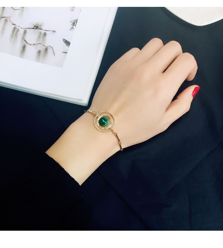 Phiên bản Hàn Quốc Hàn Quốc của vòng tay tinh tế tối giản nữ phiên bản Hàn Quốc của sinh viên đơn giản Sen Sở mật ong đá mã não tự nhiên trang sức retro vòng đá