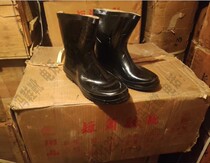 Old stock 3518 Factory 80s Short-barrel low-cylinder rubber boots Mens rain shoes Non-slip Rubber Shoes Mens Rain Boots Waterproof Shoes