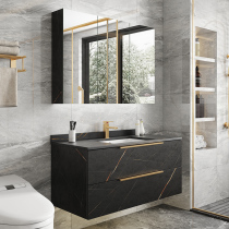 Rock board bathroom cabinet combination light luxury modern simple marble bathroom washbasin washbasin