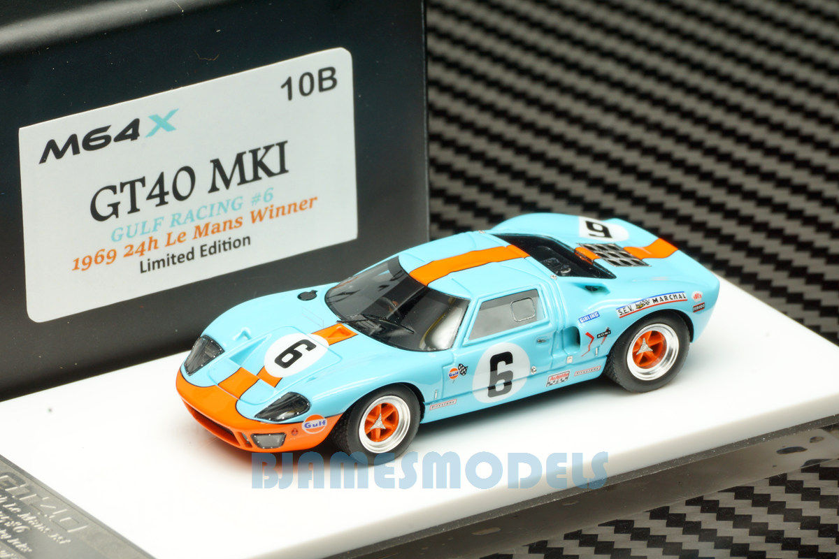 SCM MY64 10B Ford GT40 MK I 1969 Lemans Winner gulf blue #6 Resin