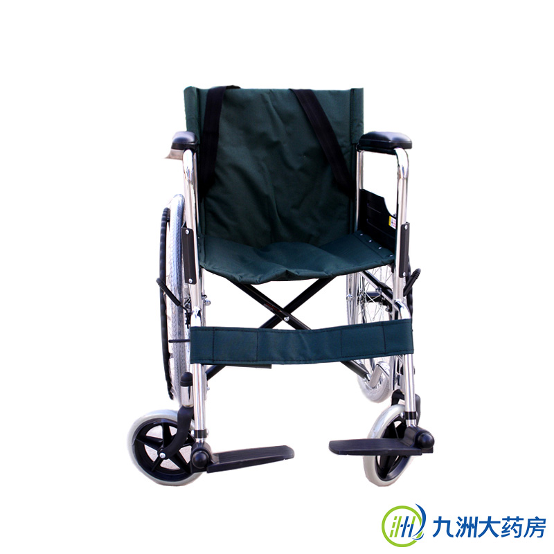鱼跃轮椅车H005轮椅折叠轻便手推车老人残疾人代步车助行器加宽型