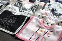 Ins popular baby saliva towel square bib Foreign trade saliva towel pure cotton towel material baby bib 3 pieces