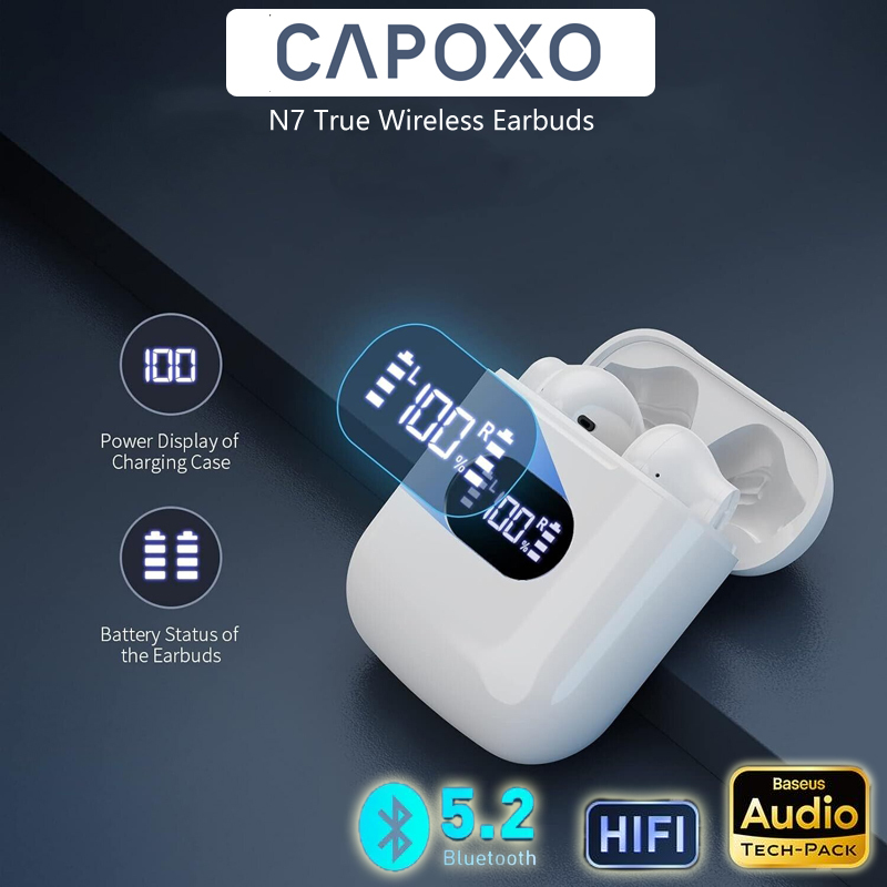 American Capoxo N7 True Wireless New High-Quality Sports Universal Noise-Cancelling Semi-In-Ear Headphones with Long Battery Life