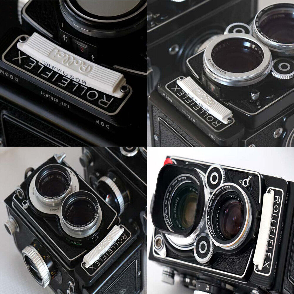 ローライフレックス二眼レフカメラ用露出計ベゼルカバー（白）3.5E/F、2.8C/D/E/F用