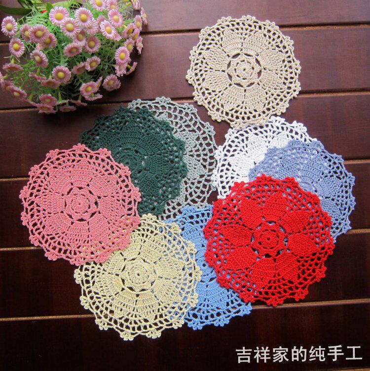 Lucky home pure hand crochet crochet knitting round pad coaster Z series wind foreign trade forest series shooting props 10 colors