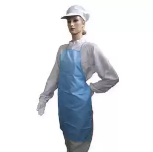 Keluo anti-static apron Acid-base apron protective apron Clean food worker oil-proof apron White blue
