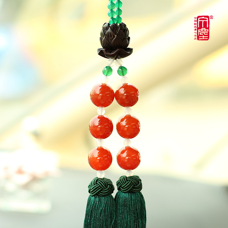 莲花佛珠手编汽车挂件小车内饰品气车上挂饰后视镜装饰汽车用品