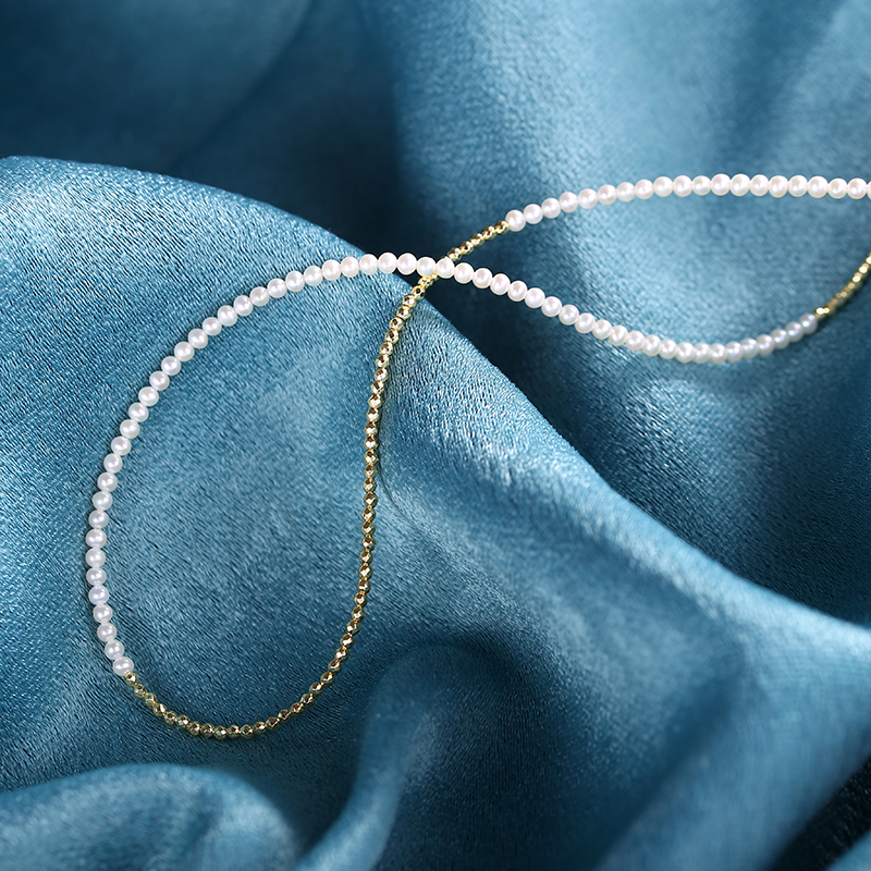 (Spring Wind Society Japan Direct Purchase) Okinawa Freshwater Pearl Hematite Necklace 2 5-3mm90cm