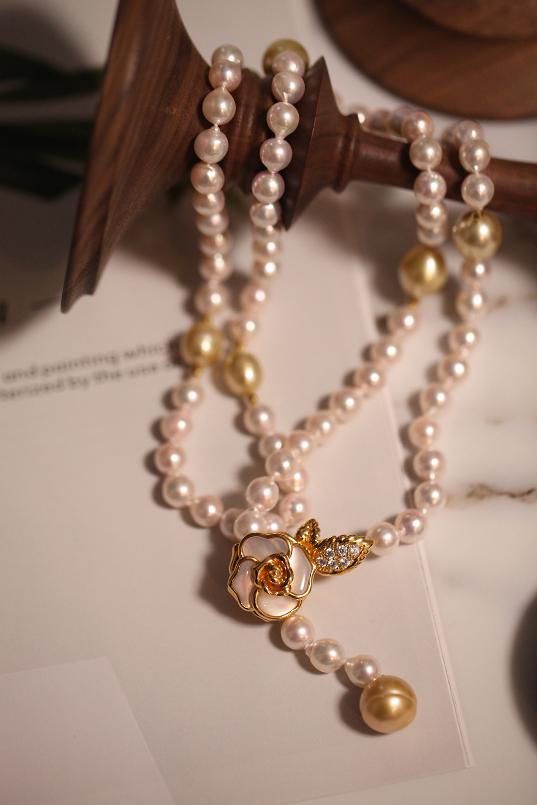 (Chunfeng Social Japan Direct purchase) Miss Ishihara Design Autumn Winter New Products Pearl Necklace 120cm7 5-8mm