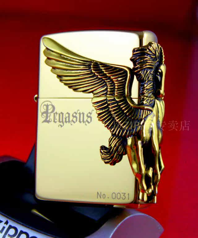 ZIPPO Lighter Limited Edition Gilded Black Ice Three Sides Relief Side Sky Horse Flying Horse Sky Horse
