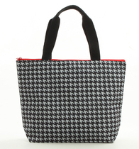 Japanese miscellaneous Japanese houndstooth fabric small portable three-dimensional shape with zipper Bento small bag walking bag