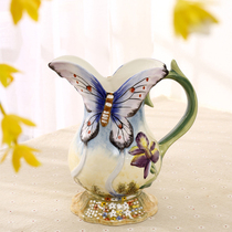 European pastoral ceramic vase Butterfly shape vase Water jug flower arrangement Characteristic vase Home decoration vase decoration