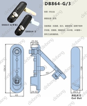 DB864-3 G Flat lock Industrial mechanical equipment Boxlock High and low voltage power distribution cabinet lock toolbox small lock