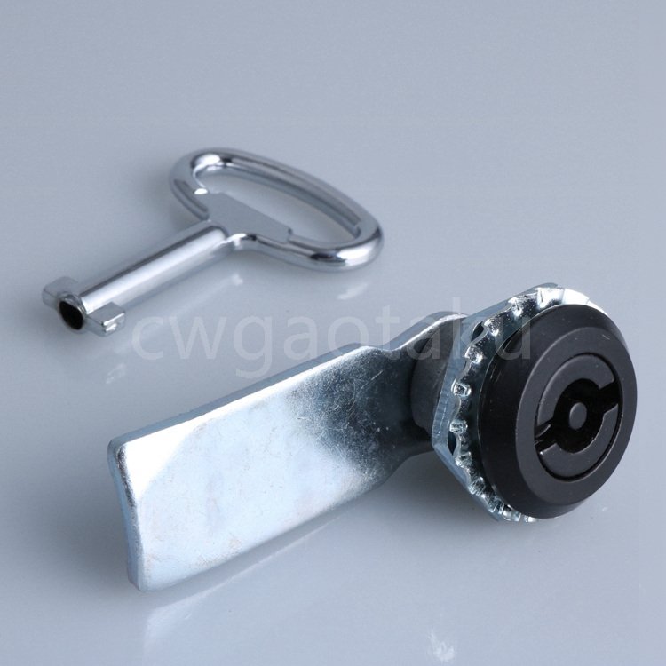 MS705 Cylindrical Lock Triangle Quadrant S lock Black Tongue Lock Cabinet Lock Dumpster Lock