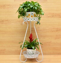 Fish tank restaurant flower stand green iron hanging basket fish tank double European style green European bracket bonsai flower pot stand dish