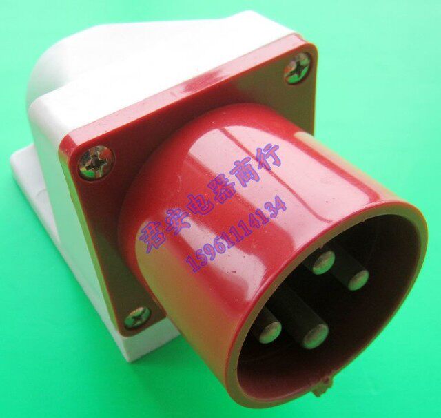 CEE series industrial waterproof plug 16A32A fixed surface-mounted four-core four-pin four-pin male plug 514 524