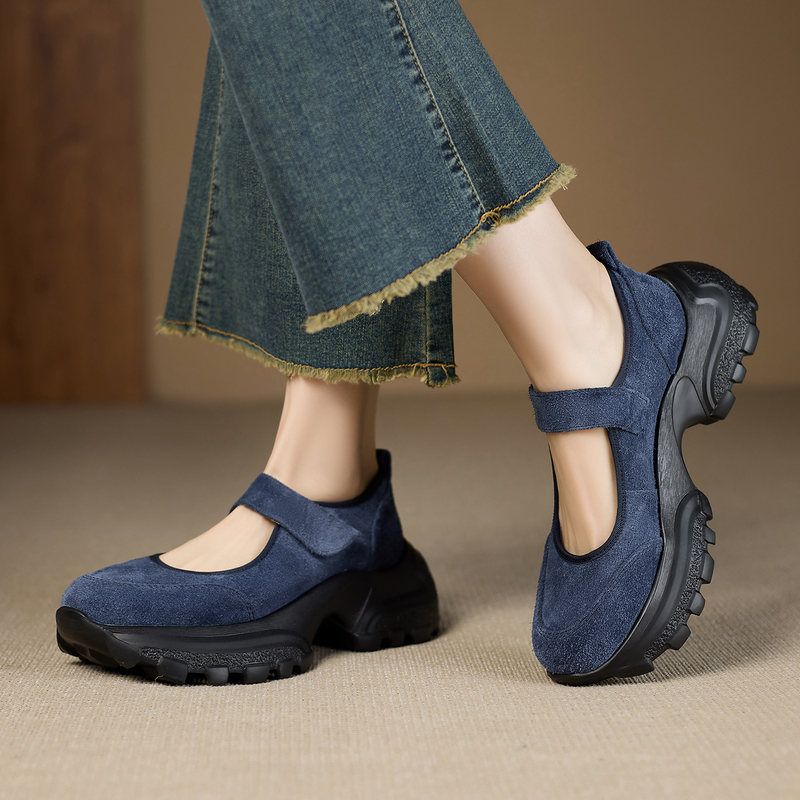 Milan Designer ~ Spring New Lightweight Height-Increasing Commuting Shoes for Women, Sweet and Cool Mary Jane Shoes, Rocking Shoes, Genuine Leather