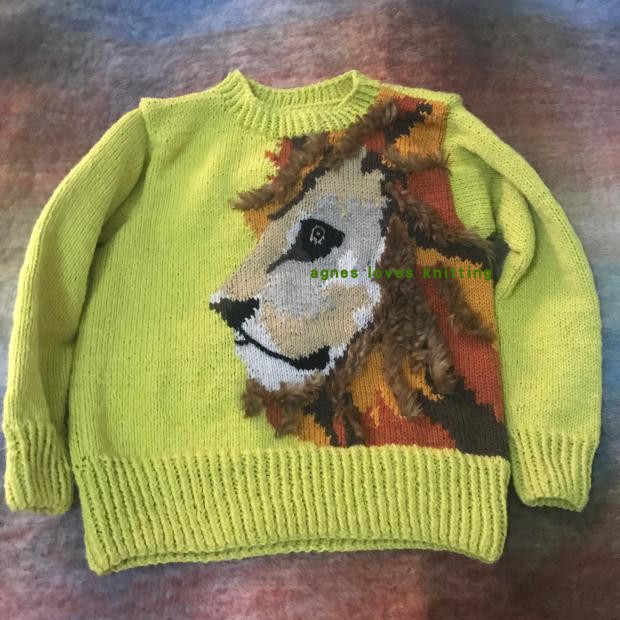 Fully hand woven with little lion sweater