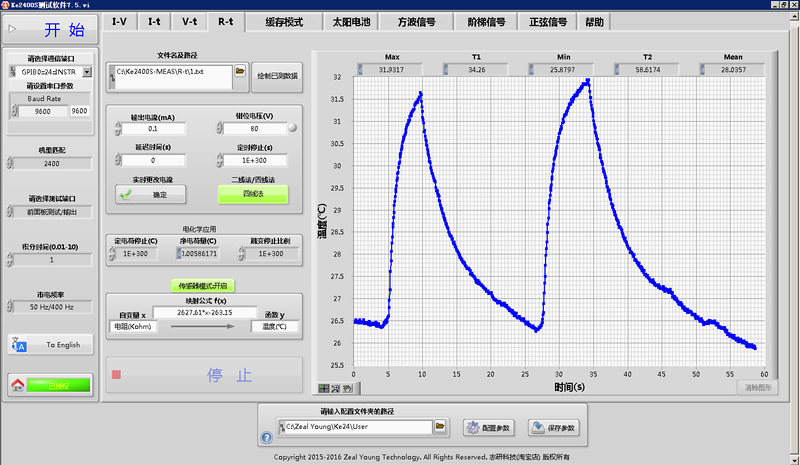 Keithley2450 Test Software, I-V, Vir-T, Square Wave, Pulse, Staircase, Sine Signal
