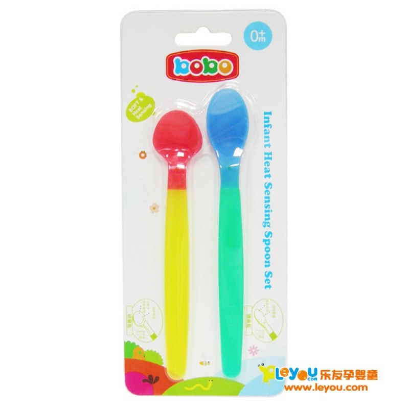 乐儿宝防烫匙套装初生婴儿勺子宝宝饭勺儿童餐具乐友孕婴童