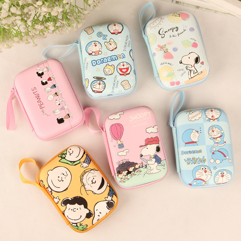 Cute cartoon portable hard U disk Bluetooth headset package data wire charger shock box pocket