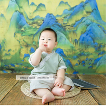 Black Peach Family Thousands Of Miles River Mountain Ancient Wind Series Children Photoshoot Nano Background Cloth Scene Matching