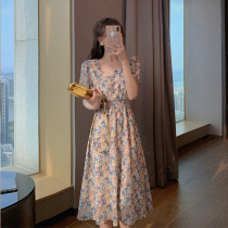 Guo Guo custom foreign style dress 2020 new summer long dress waist thin temperament floral skirt goddess fan