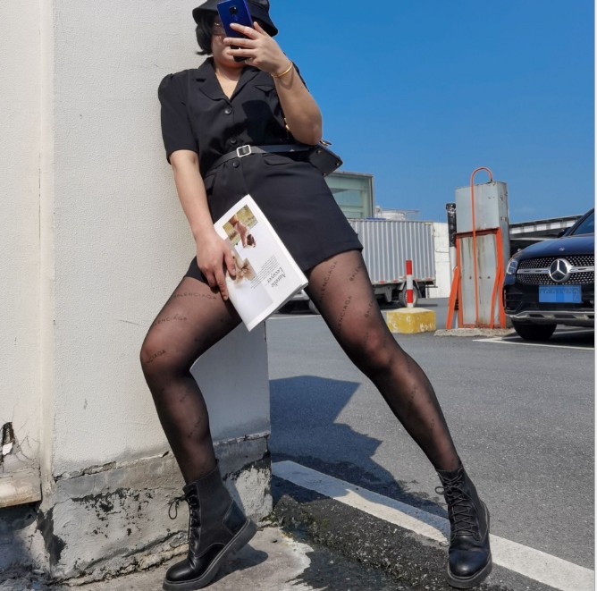 Thin Fat mm Big size Sexy Letters Black Silk Socks Nets Red family Chauffes The same letters Even pants anti-hook 200 catty