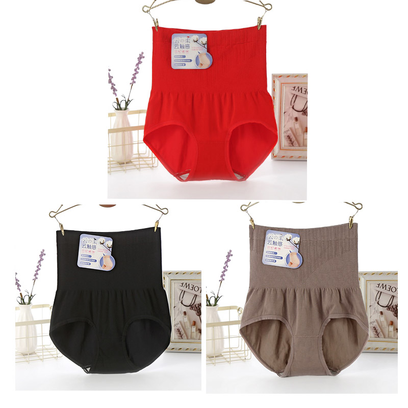 High waist underpants female naked ammonia antibacterial large size Mama closets lady postpartum Fat mm new medium-high waist full cotton crotch