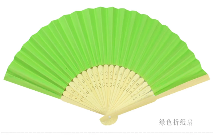 Màu trống gấp fan mẫu giáo sáng tạo TỰ LÀM nguyên liệu handmade phong cách Trung Quốc thư pháp cung điện fan