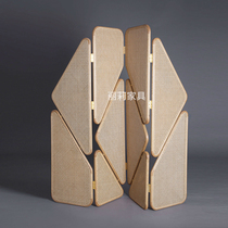 Lirifa-style rattan folding screen retro home living room Xuanguan Restaurant Partition Reality and Minjuku Mobile