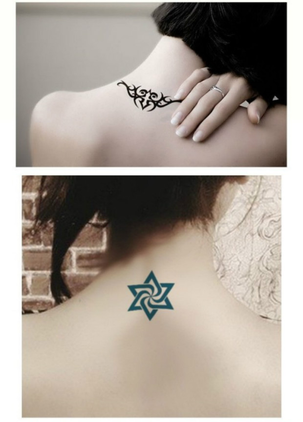 Hình xăm Real Madrid hình xăm không thấm nước Cám dỗ cá tính gợi cảm Heart Star Sun Tattoo Body vẽ cho nam và nữ hình xăm dán chữ