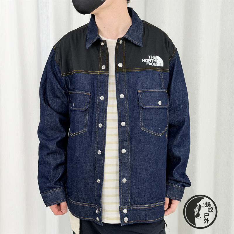 26 Spring New the North Face Men's Outdoor Loose Lapel Denim Jacket 8F4D