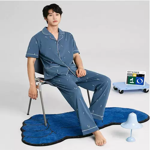 Хлопковая пижама, летний тонкий комплект, штаны, короткий рукав