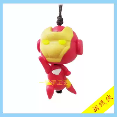 Iron man soft pottery mobile phone lanyard handmade jewelry large pendants creative gifts Jinzhou factory supply