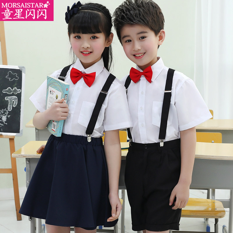Male And Female Show Graduation School Uniform Kindergarten Holding Baby Bag Pants 2022 Summer New Elementary School Kids Big Chorus Out of Costume